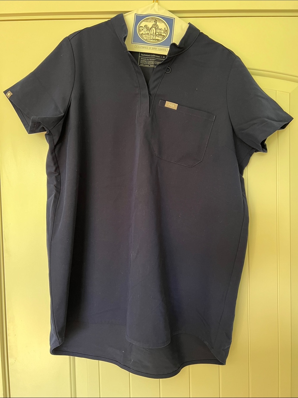 Figs Women's Navy Maternity Scrub Top